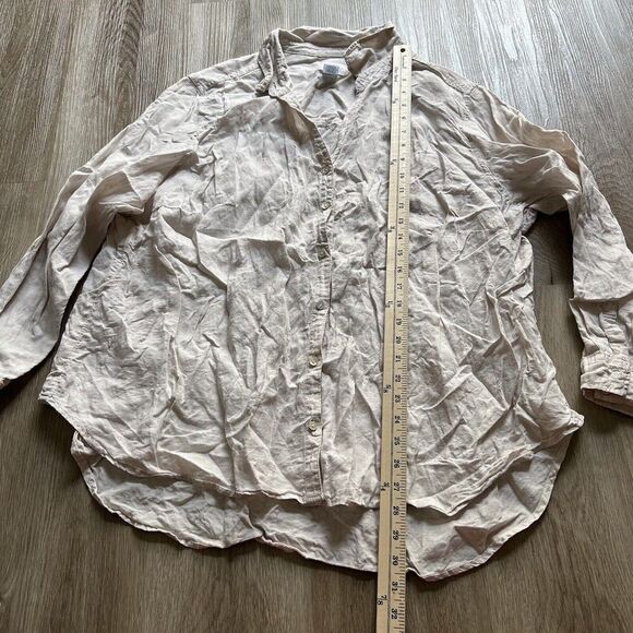 Sigrid Olsen Shirt Womens Medium Linen Button-Up Long-Sleeve Casual Size 3XL - Picture 2 of 6